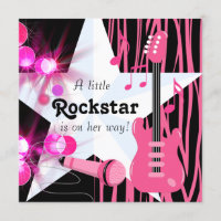 Hot rose Zebra Rockstar Baby Girl Douche