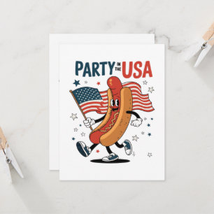 Invitation Hotdog fête de l'Indépendance du 4 juillet feux d'