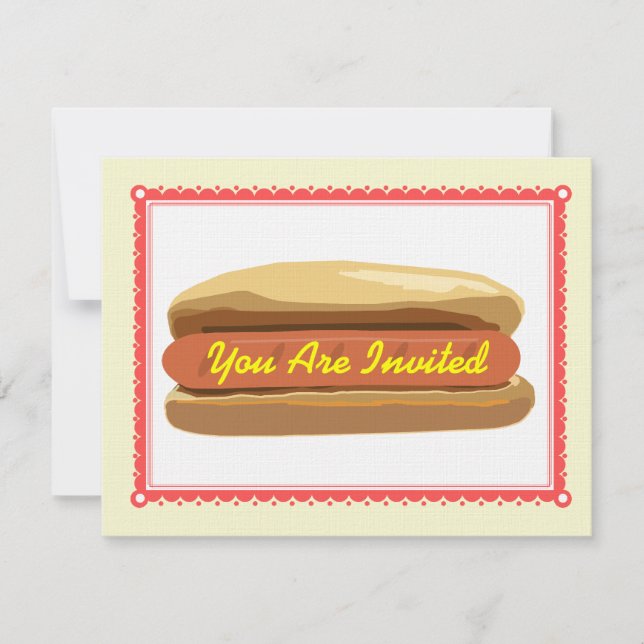 Invitation Hotdog - Jardin d'été Cuisine barbare (Devant)