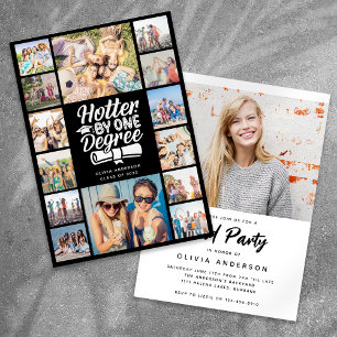 Invitation Hotter By One Degree Photo Collage Grad Party