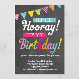Invitation Hourra c'est mon anniversaire