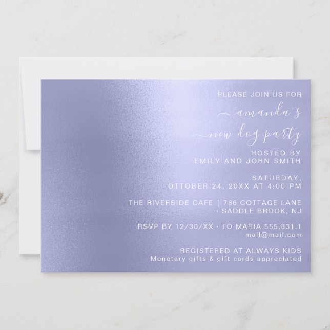 Invitation House Party Pastel rose Abstrait Smoky Blue (Devant)