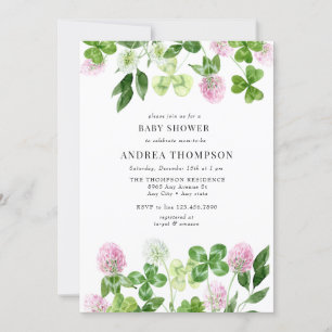 Invitation Housse à quatre feuilles   FEUILLES SHAMROCKS   BA