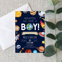 Houston Nous Avons Un Baby shower Boy Space Planet