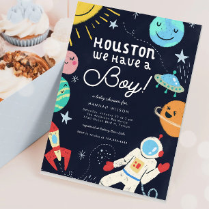 Invitation Houston, nous avons un bébé garçon Shower Espace B