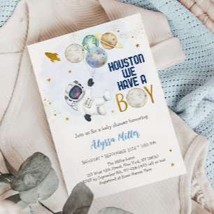 Invitation Houston Nous Avons Un Garçon Astronaut Baby shower