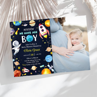 Invitation Houston Nous Avons Un Garçon Baby shower Espace Ex