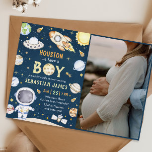 Invitation Houston Nous Avons Un Garçon Baby shower Espace Ex