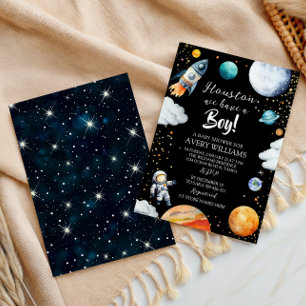 Invitation Houston, nous avons un garçon Fête de bébé dans l'