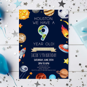 Invitation Houston On A 9 Ans Fête D'anniversaire 9