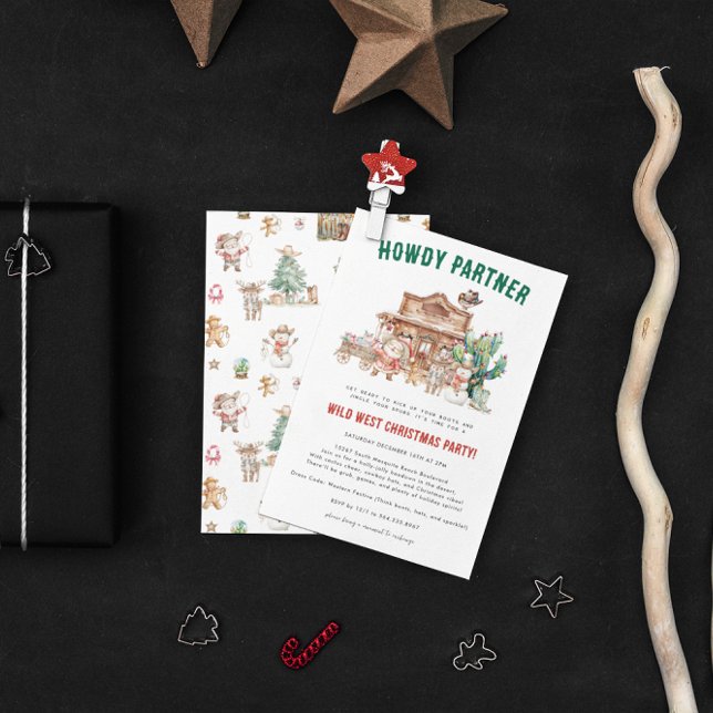 Invitation Howdy Christmas | Fun Western Holiday Party (Créateur téléchargé)