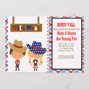 Invitation HOWDY!Invitation à l'anniversaire d'American Cowbo