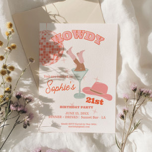 Invitation Howdy Martini 21e Anniversaire