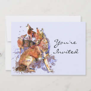 Invitation Howling Coyote Animal Nature Anniversaire