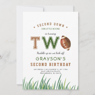 Invitation Huddle Up Football 2e fête d'anniversaire
