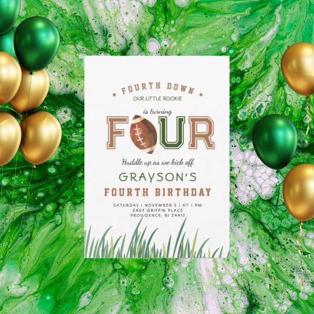 Invitation Huddle Up Football 4e fête d'anniversaire (Créateur téléchargé)