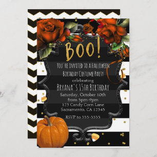 Invitation HUEZ ! Noircissez les roses et le citrouille rayés