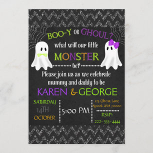 Invitation Huez-y ou le genre de Halloween de goule indiquent