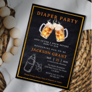 Invitation Huggies et chouggies Baby shower de fête de la biè