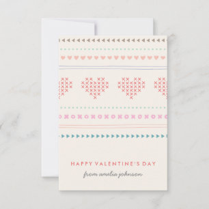 Invitation Hugs & Kisses Classroom Valentine - Ivory