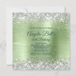 Invitation Huile brossée à Parties scintillant argentée Faux 