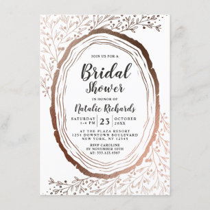 Invitation Huile d'automne en bois rustique en tranches de cu