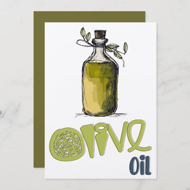 Invitation Huile d'olive Méditerranée MéditMéditerranée Milie (Devant / Derrière)