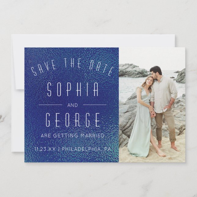 Invitation Huile Métallique Moderne Mariage Minimal Économise (Devant)