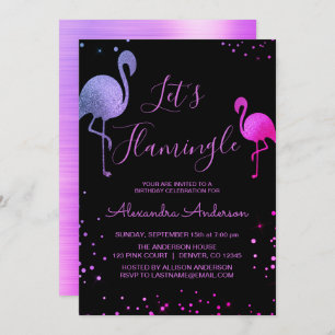 Invitation Huile rose violet Flamingle - Flamant rose
