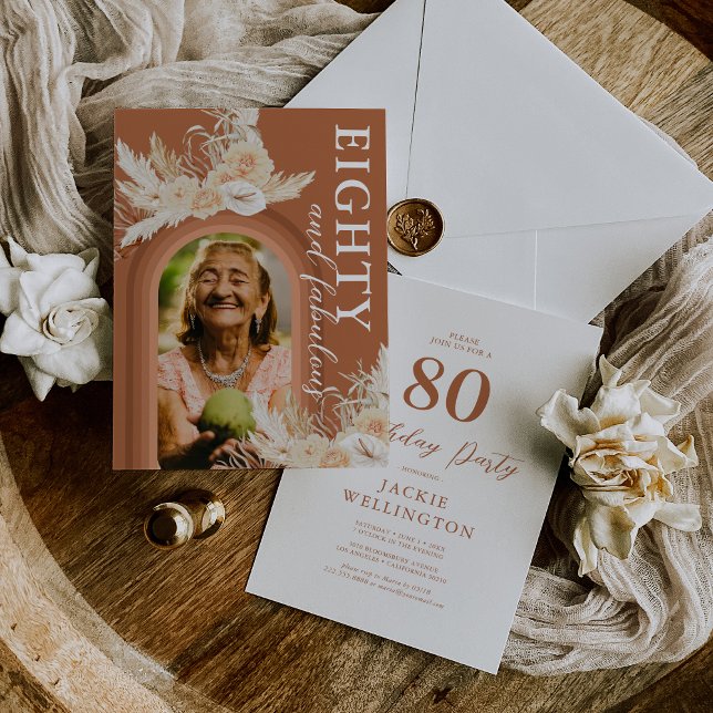Invitation Huitième et fabuleux Burange Boho Anniversaire (Créateur téléchargé)