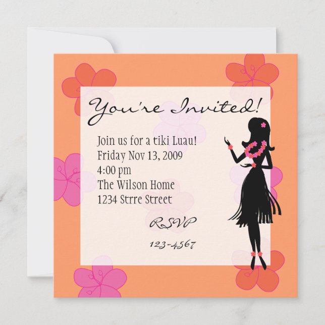 Invitation Hula Blooms (Devant)