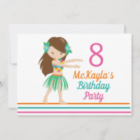 Hula Girl Cute Custom Luau Anniversaire