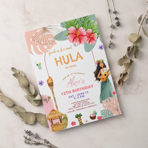 Invitation Hula hawaïenne d'été tropicale sur Anniversaire