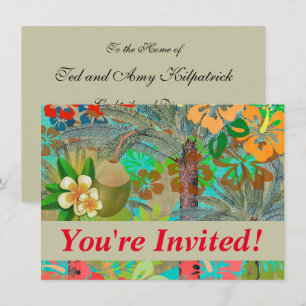 Invitation Hula Vintage Floral Graphisme Floral Hawaii