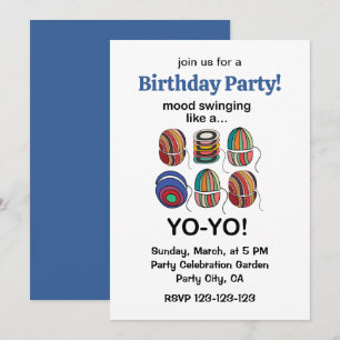 Invitation Humeur Yoyo Hauts Et Bas Comme Un Yo-Yo Fête D'ann