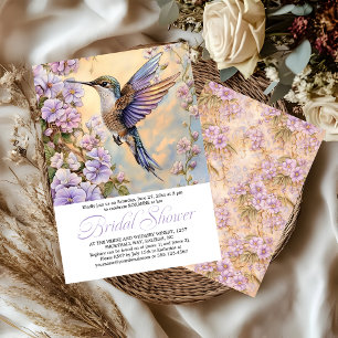 Invitation Hummingbird Fleurs de Lavande Baby Shower Bridale 
