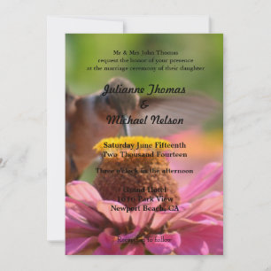 Invitation Hummingbird Zinnia Flower Mariage romantique