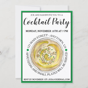Invitation Hummus Pois Chickpeas Méditerranéen Cocktail