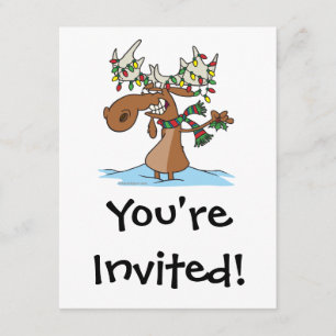 Invitation humoriste humoristique de noël moose