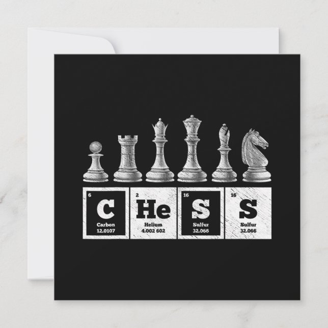 Invitation humoriste joueur d'échecs geek périodique système  (Devant)