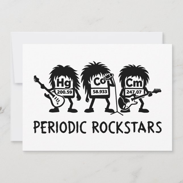 Invitation Humour de chimie des Rockstars périodiques (Devant)