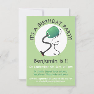 Invitation Humour de dessin animé de l'aspirateur mignon