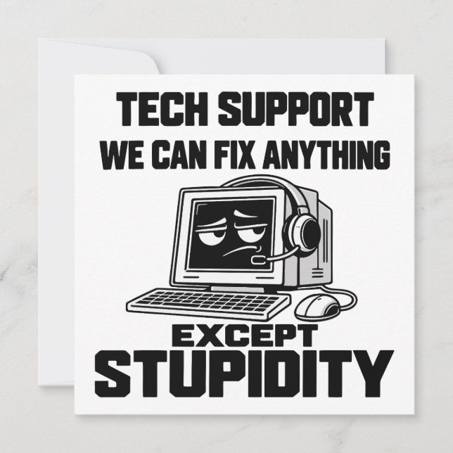 Invitation Humour de l'assistance technique - Impossible de r (Devant)