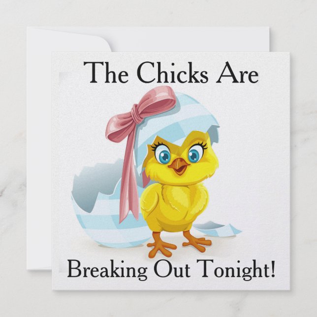 Invitation Humour de nuit pour dames / Bachelorette Party - S (Devant)