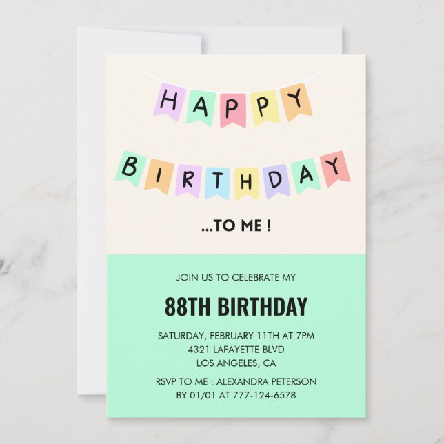 Invitation Humour Funny Anniversaire 88e anniversaire (Devant)