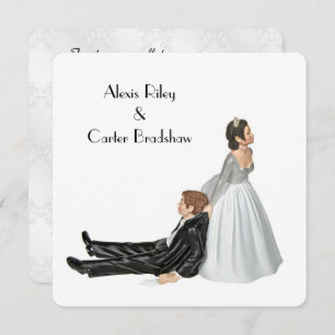 Invitation Humour mariage sur blanc