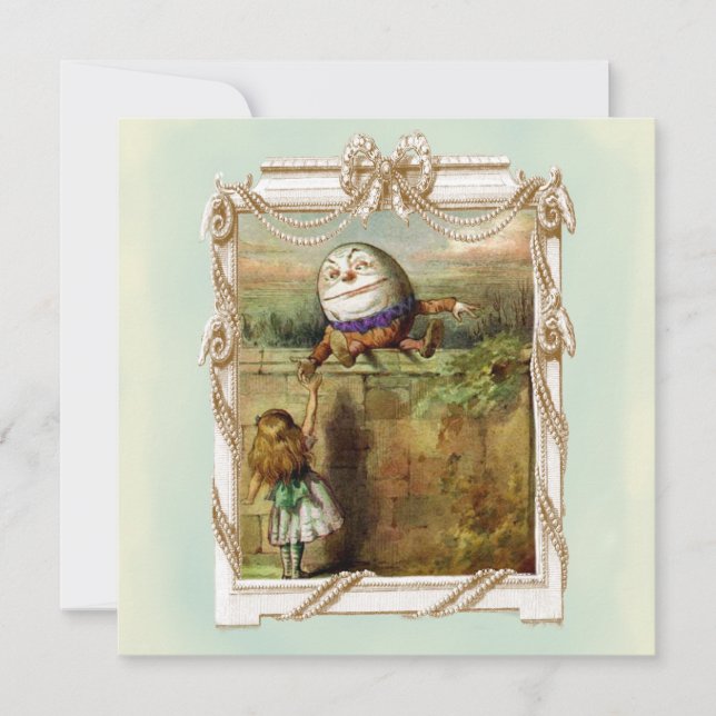 Invitation Humpty Dumpty et Alice (Devant)