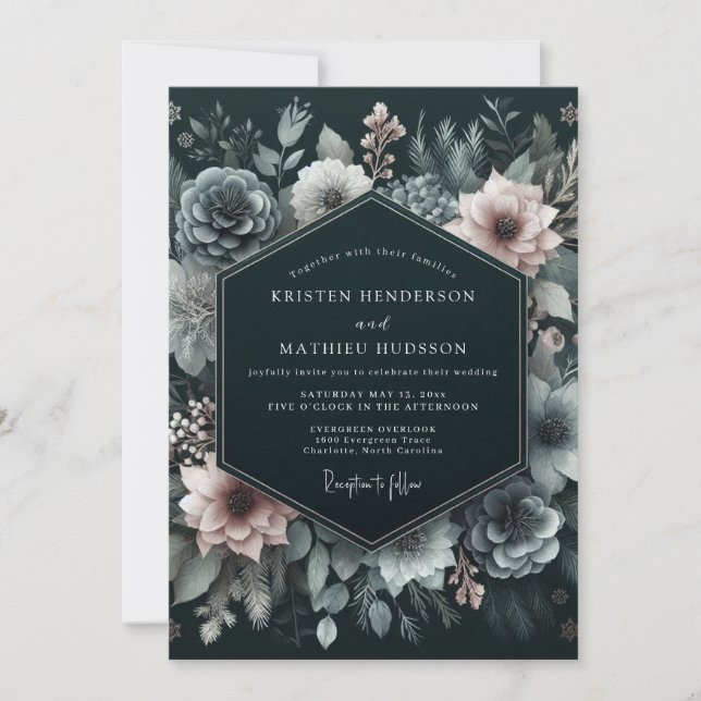 Invitation Hunter Blush Umbral Wedding (Devant)