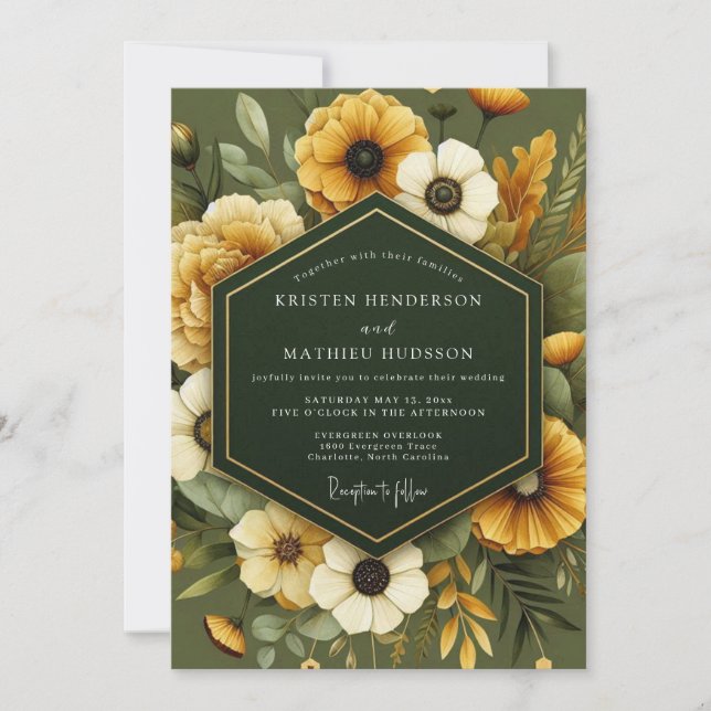 Invitation Hunter Ochre Harvest Wedding (Devant)