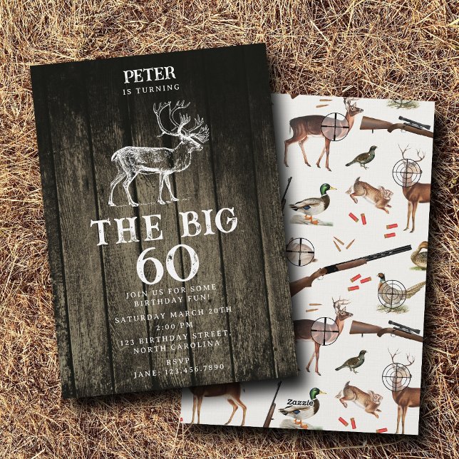 Invitation Hunting Wildlife Outdoorsman Adult Birthday Party (Hunting Wildlife Outdoorsman Adult Birthday Party Invitation)